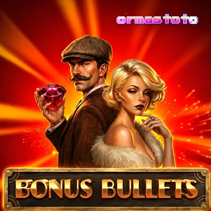 Tampilan antarmuka mesin slot Bonus Bullets dengan tema koboi